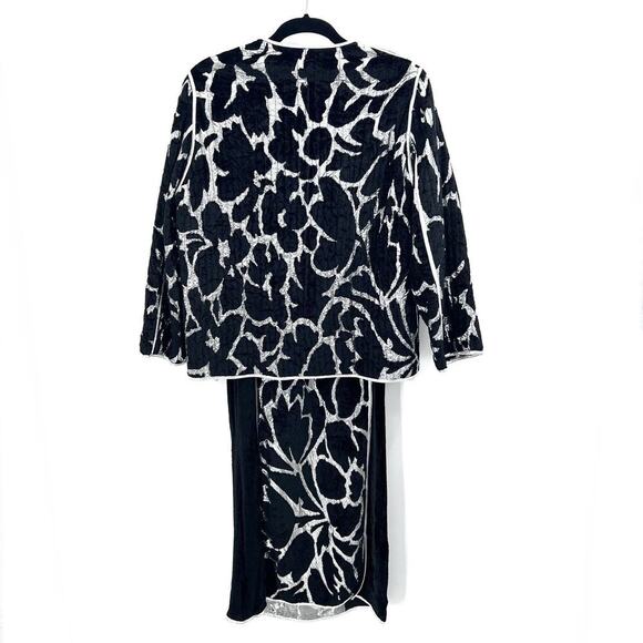 Vintage Bespoke Custom Black Crushed Velvet & Metallic Dress & Jacket - Picture 6 of 13